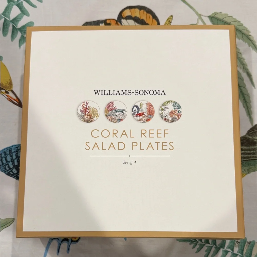 Williams Sonoma Coral Reef Themed Salad Plates New in the box Ocean beach